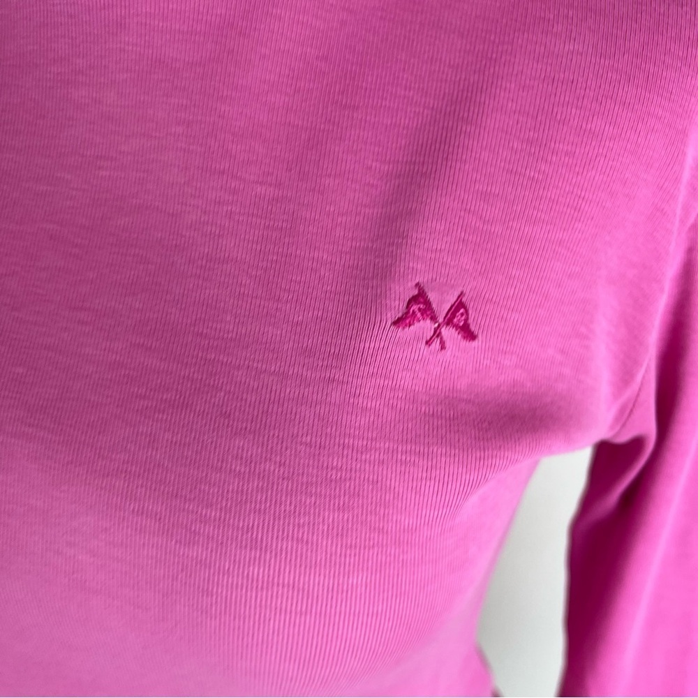 Vintage Thomas Burberry Turleneck Long Sleeve Top Pink Size S 100% Cotton - Picture 2 of 9